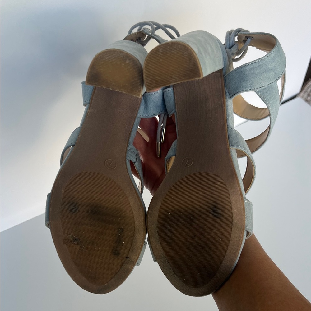 Lulu's Light Blue Strappy Block Heels - Picture 10 of 11